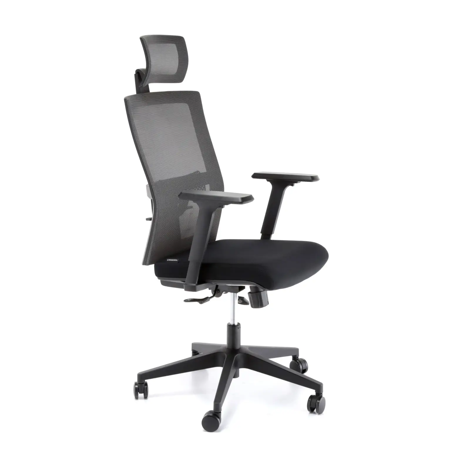 Sedia Ergonomica PIERO, Poggiatesta e Braccioli, in Vera Pelle Marrone