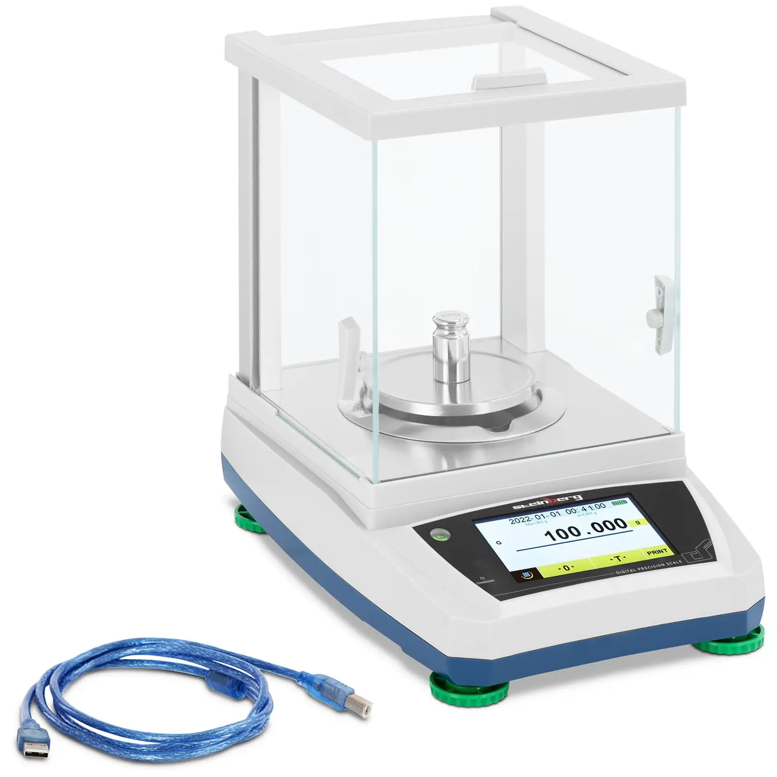 Precision Scale - 300 g / 0.001 g - Ø 98 mm - Touch-LCD - large glass ...